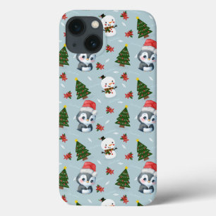 Pinguïn Santa Happy Merry Kerstmis boom patroon Case-Mate iPhone Case