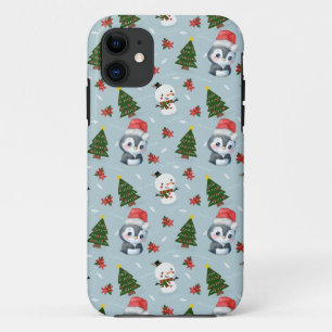 Pinguïn Santa Happy Merry Kerstmis boom patroon Case-Mate iPhone Case