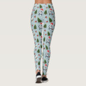 Pinguïn Santa Happy Merry Kerstmis boom patroon Leggings (Achterkant)