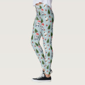 Pinguïn Santa Happy Merry Kerstmis boom patroon Leggings (Links)