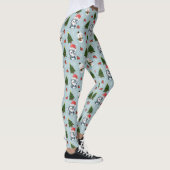 Pinguïn Santa Happy Merry Kerstmis boom patroon Leggings (Rechts)