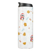 Pinguïn Santa Happy Merry Kerstmis boom patroon Thermosbeker (Geroteerd rechts)