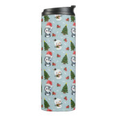 Pinguïn Santa Happy Merry Kerstmis boom patroon Thermosbeker (Gedraaid links)