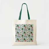 Pinguïn Santa Happy Merry Kerstmis boom patroon Tote Bag (Voorkant)