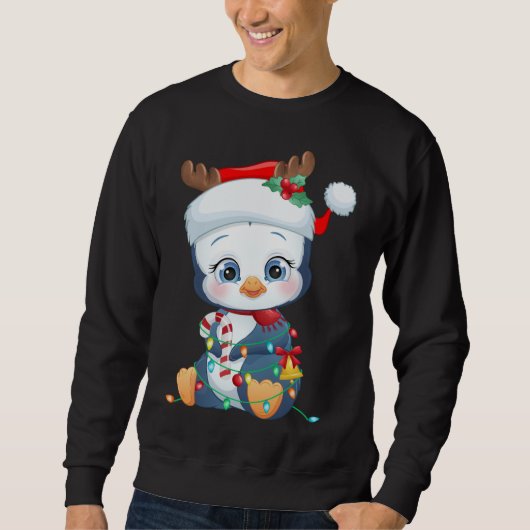 Pinguïn Santa Hat Kerstmis Pinguïn Liefhebbers Pyj Trui (Voorkant)