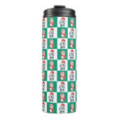 Pinguïn Santa waterverf Vrolijk kerstpatroon Thermosbeker (Voorkant)