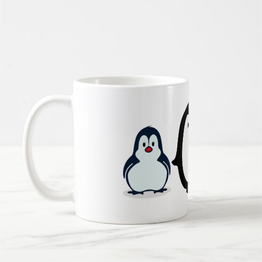 Pinguïn, schattig, vogel koffiemok (Links)