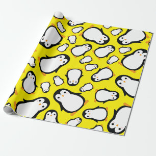 Pinguïn Schattig Winter 1e Verjaardag Inpakpapier