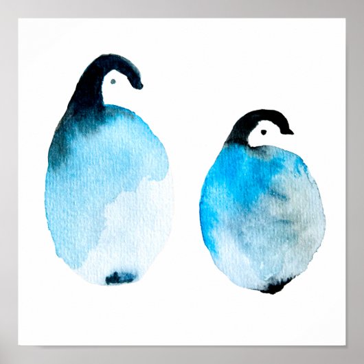 Pinguïn schattige aquarel poster (Voorkant)