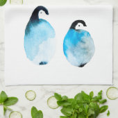 Pinguïn schattige aquarel theedoek (Gevouwen)