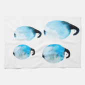 Pinguïn schattige aquarel theedoek (Horizontaal)