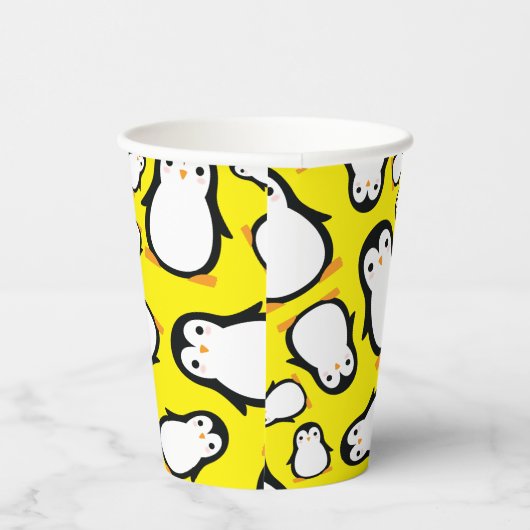 Pinguïn Schattige Winter 1e Verjaardagsfeestje Pap Papieren Bekers (Rechts)