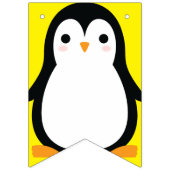 Pinguïn Schattige Winter Happy Birthday Bunting Ba Vlaggetjes (Eerste vlag)