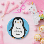 Pinguïn Schattigee Winter 1e Verjaardag Borden Papieren Bordje (Feest)