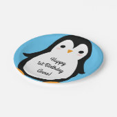 Pinguïn Schattigee Winter 1e Verjaardag Borden Papieren Bordje (Gekanteld)