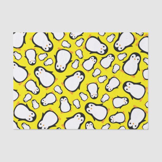 Pinguïn Schattigee Winter 1e Verjaardagsfeestje Tissuepapier (Voorkant)