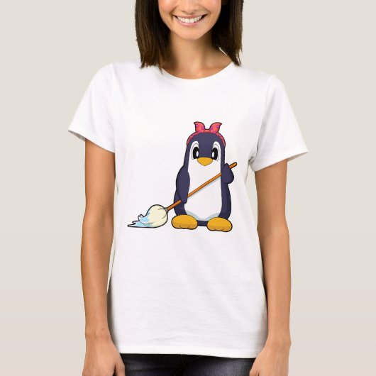 Pinguïn Schoonmaakmop Reiniging T-shirt (Voorkant)