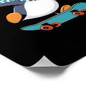 Pinguïn Skateboarder Skateboarden Skateboarders S Poster (Hoek)