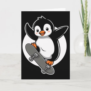 Pinguïn Skater Skateboarden Schaatsen Kaart