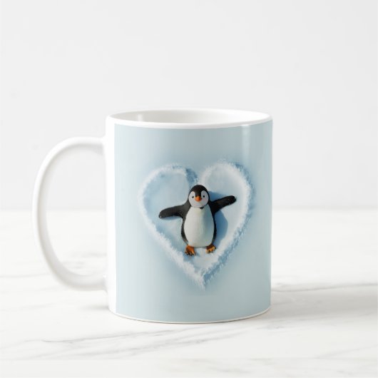 Pinguïn Sneeuw Hart Koffiemok (Links)