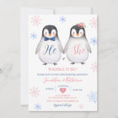 Pinguïn sneeuwvlok Hij of Zij Geslacht Onthullen Kaart (Voorkant)