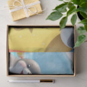 Pinguïn speelt op een glijbaan tissuepapier (Geschenk)