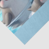 Pinguïn speelt op een glijbaan tissuepapier (Detail)