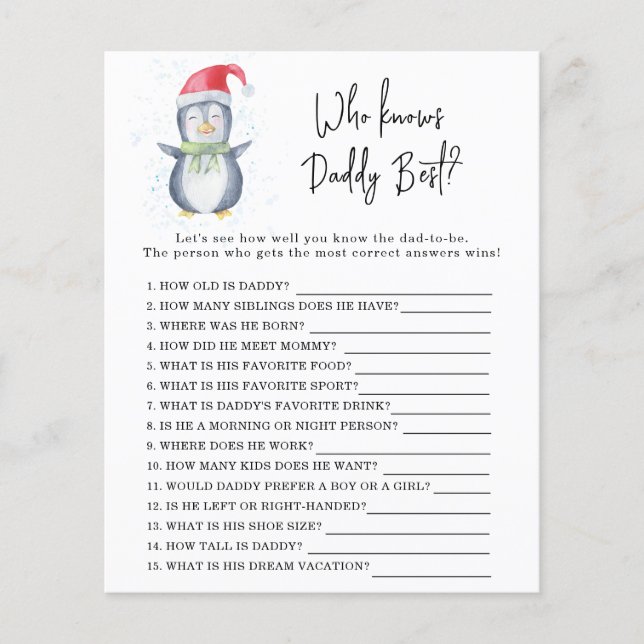 Pinguïn -  spel Wie kent PAPPIE het best (Voorkant)