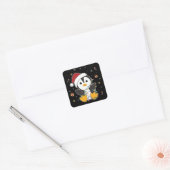 Pinguïn squ vierkante sticker (Envelop)