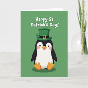 Pinguïn St. Patrick's Dag Kaart