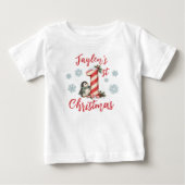 Pinguïn Suikerstok Custom Baby's Eerste Kerstmis (Voorkant)