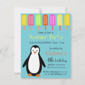 Pinguïn Summer Party met Popsicles Kaart (Voorkant)