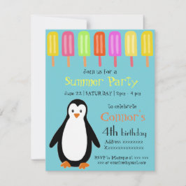Pinguïn Summer Party met Popsicles Kaart