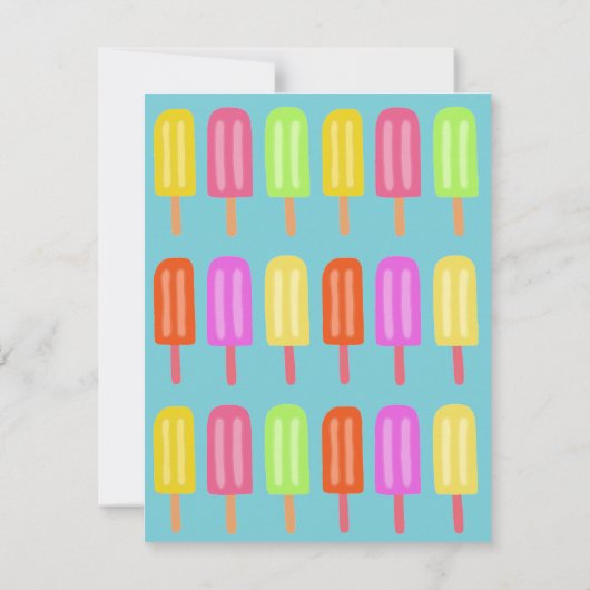 Pinguïn Summer Party met Popsicles Kaart (Achterkant)