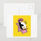Pinguïn Summer Sunset Vacation Briefkaart (Voorkant / Achterkant)