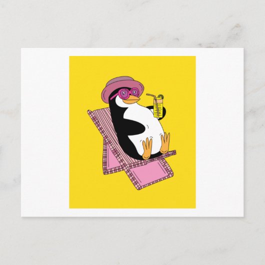 Pinguïn Summer Sunset Vacation Briefkaart (Voorkant)