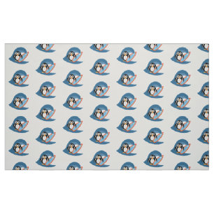 Pinguïn surfer stof