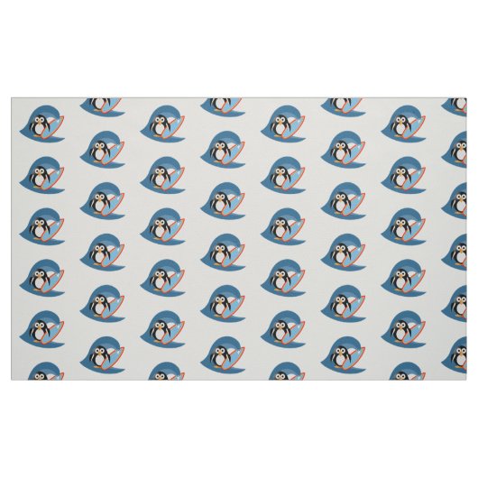 Pinguïn surfer stof (Fat Quarter)