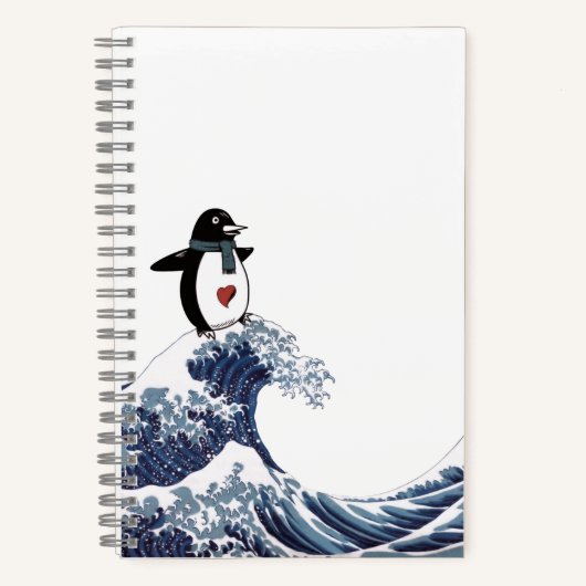 Pinguïn SURFT De Grote Golf Notitieboek (Voorkant)