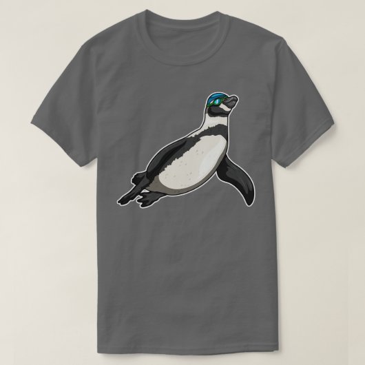 Pinguïn Swimming zwembril T-shirt (Design voorkant)