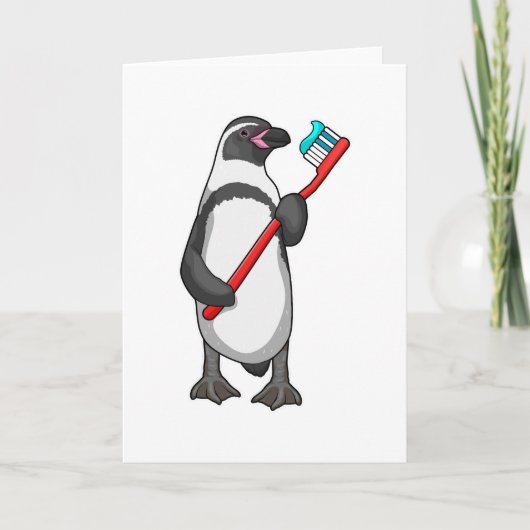 Pinguïn Tandenborstel Kaart (Voorkant)