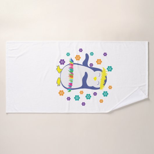 Pinguin tanzt für sein Leben gern Badhanddoek (Badhanddoek)