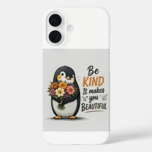 Pinguïn Telefoonhoes 'Wees Aardig' | Cute Pinguïn Case-Mate iPhone Case (Achterkant)