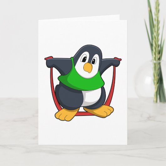Pinguïn tijdens fitness met touwtjespringen.PNG Kaart (Voorkant)