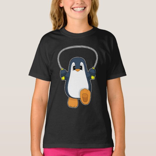 Pinguïn touw overslaan Jump touw T-shirt (Voorkant)