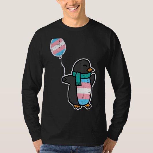 Pinguïn Transgender Trans Pride Stuff Flag Transse T-shirt (Voorkant)