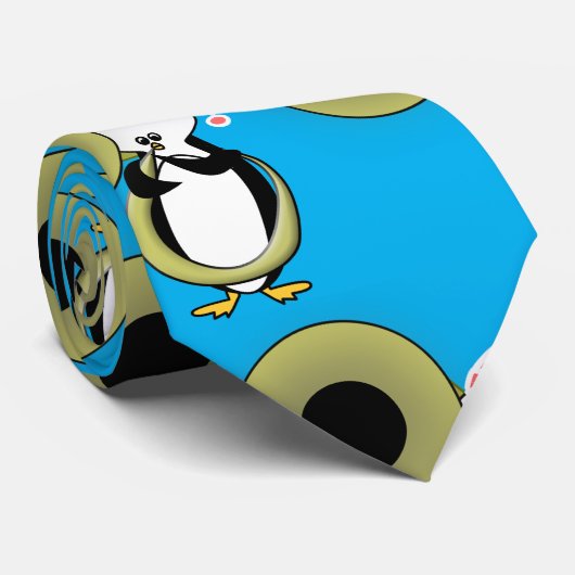 Pinguïn Tuba Kerstmis Stropdas (Opgerold)