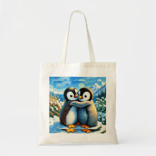 Pinguïn tweeling Happy Feet Blauwe canvas tas