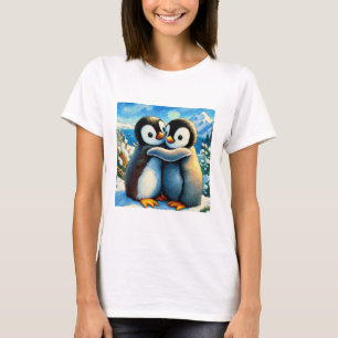 Pinguïn tweeling vrolijke voeten blauw t-shirt