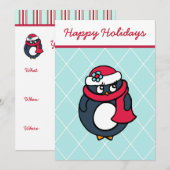 Pinguïn uitnodigingen (Voorkant / Achterkant)